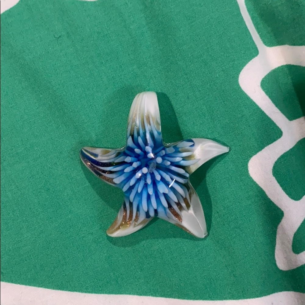 Hand blown glass necklace charm